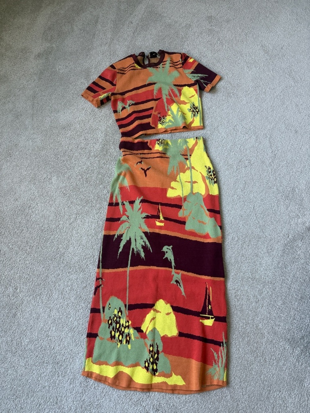 Alémais Palm Island Knit Top & Skirt Matching Set - Picture 3 of 5